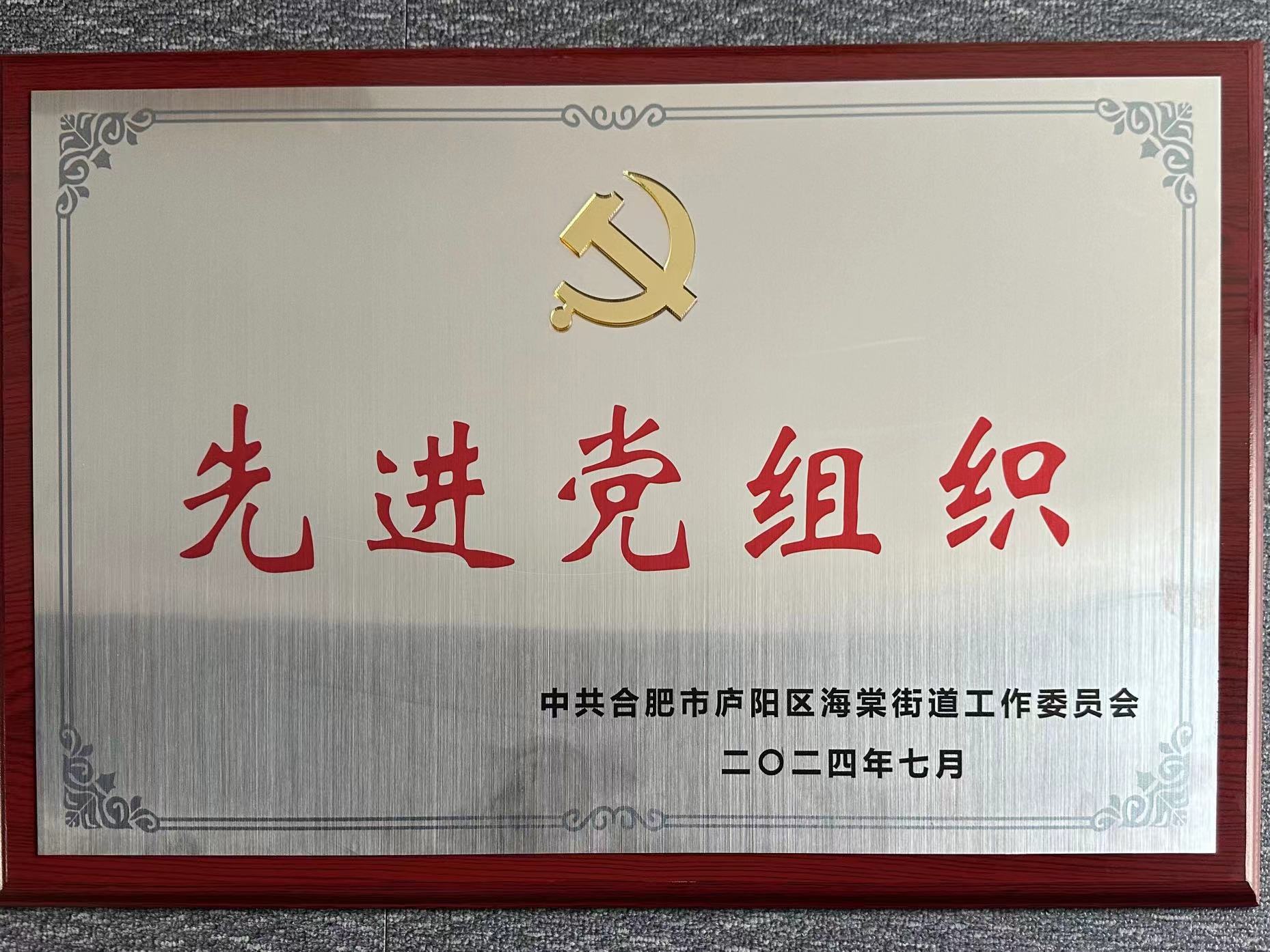 廬陽(yáng)建華文創(chuàng)園黨支部榮獲“先進(jìn)黨組織”榮譽(yù)稱(chēng)號(hào)